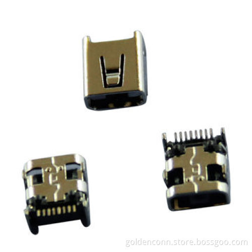 Mini USB A-type Female Connector with 8-pin, SMT-type